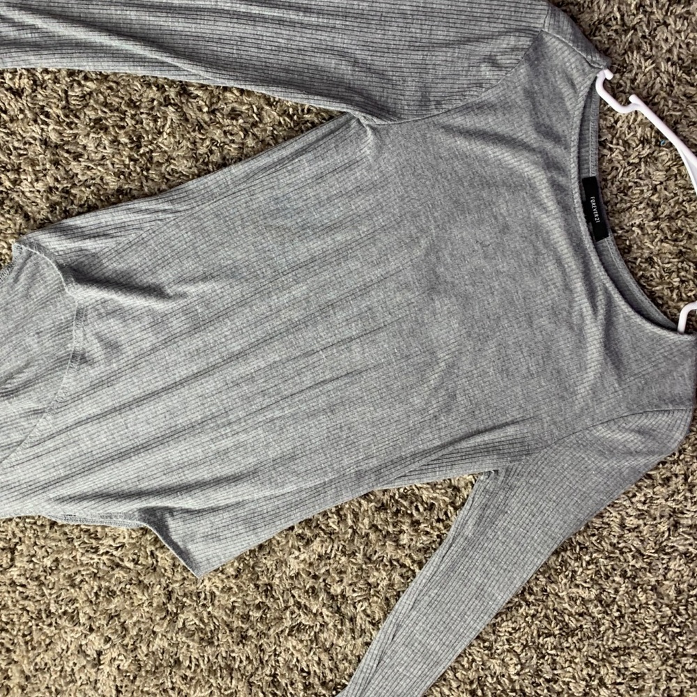 grey forever 21 bodysuit